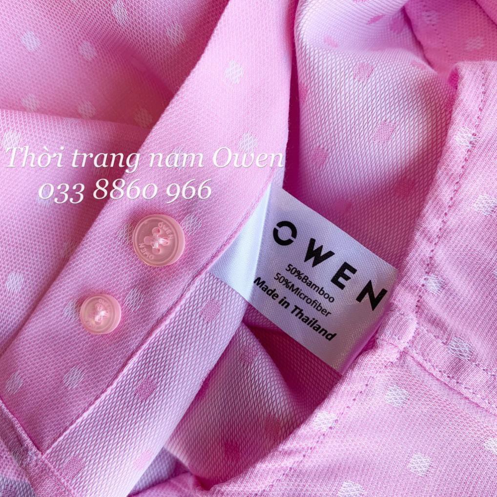 OWEN - Áo sơ mi dài tay Owen Slimfit vải sợi tre màu hồng nhạt 68079 - Áo sơ mi nam  ྇