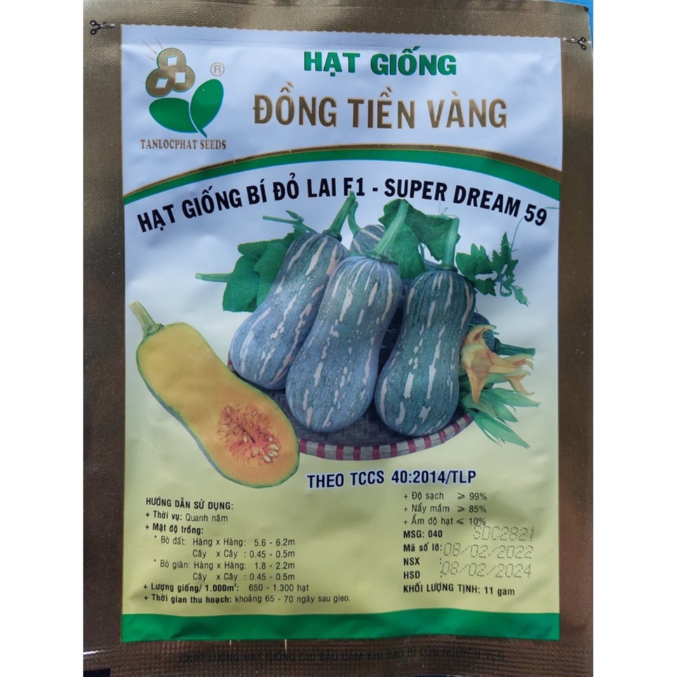 Hạt giống bí đỏ lai F1 chất lượng cao_ Super Dream 59_ KL. 11 gram