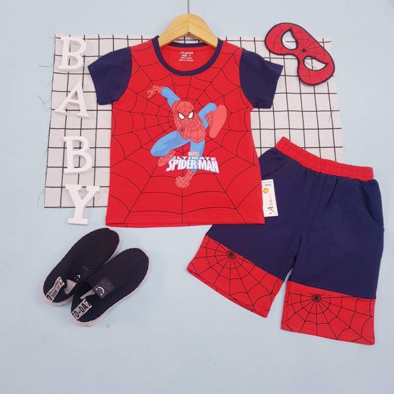 Set quần áo người nhện Spiderman bé trai kèm mặt nạ (không giày)