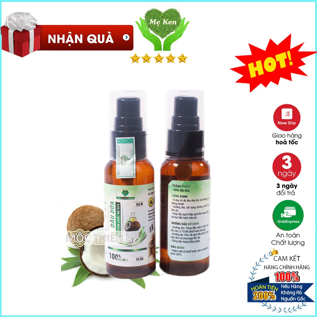 Dầu Dừa Nguyên Chất Mẹ Ken 50 ml - Giúp Dưỡng Mi Làm Đẹp