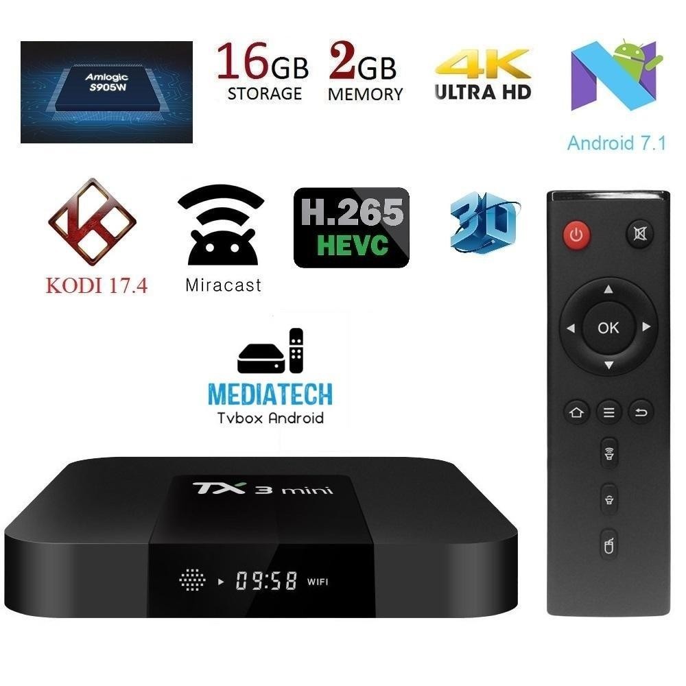 Android Tivi Box TX3 Mini-A, Bluetooth 4.1 mới nhất 2019, Ram 2GB Ram Và Rom 16GB Bộ Nhớ Trong, Android TV 8.1