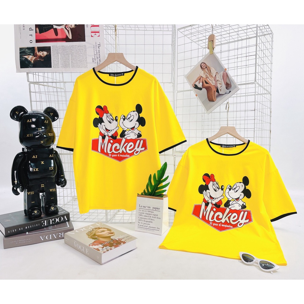Áo thun hoạt hình, áo thun nữ ngắn tay ZR PINK PANTHER báo hồng siêu cưng in hai mặt trước sau chất cotton 100%