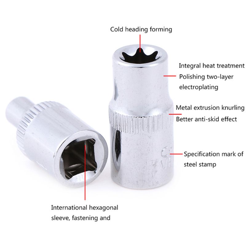 Wer Torx Bộ Ổ Cắm Ngôi Sao &amp; Bit Male Female E Với Dụng Cụ Torx Mô Men Xoắn Ngoài Ki, Sửa Chữa Động Cơ