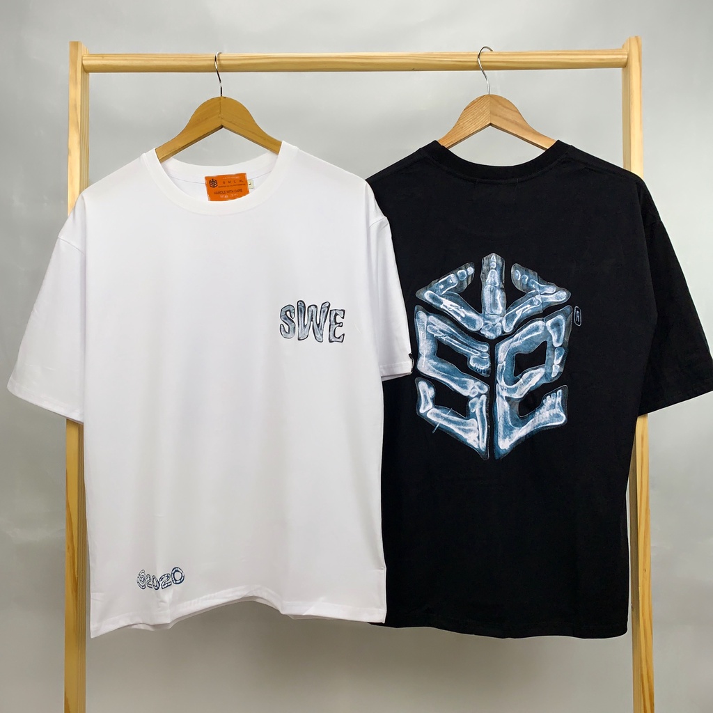 Áo Thun Phom Rộng Tay Lỡ SWE Xương, Vải Cotton 75% Co Giãn 4 Chiều.