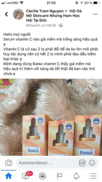 (Bill, review) Serum vitamin C Balea nội địa Đức