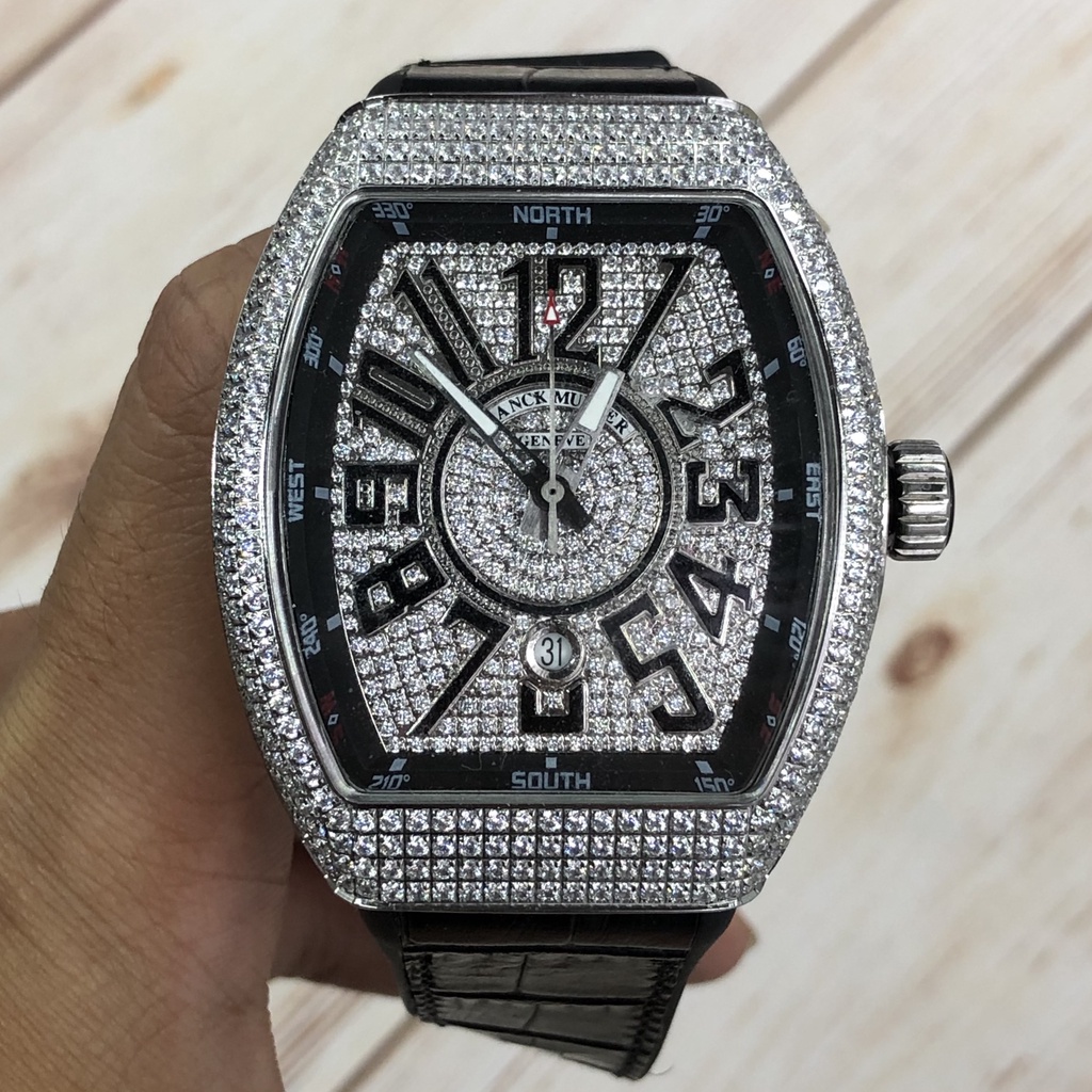 Đồng Hồ Nam FM VANGUARD Full Đá Máy Cơ Automatic, Size 44x55mm Chống Nước Chống Xước [Bảo Hành 18 Tháng - 1 Đổi 1 15 Ngà