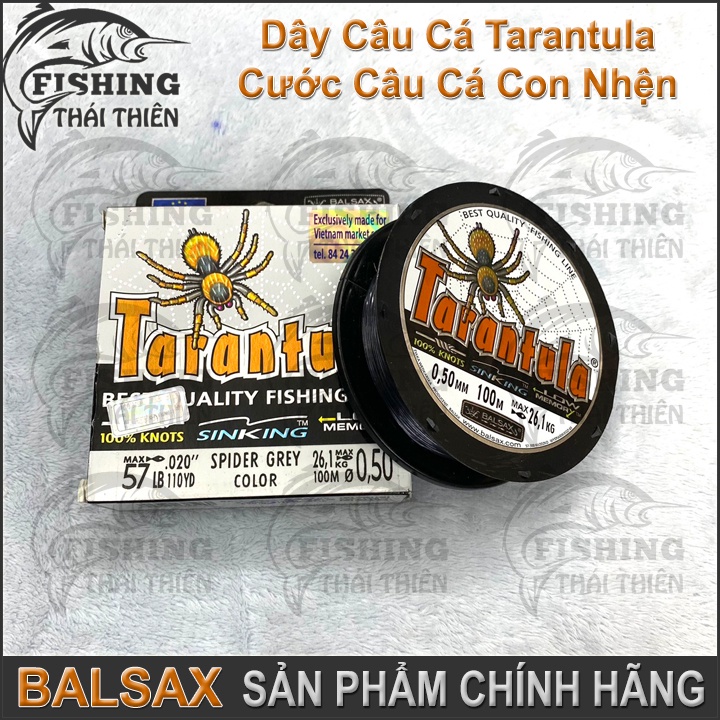 Dây Câu, Cước Câu Cá Con Nhện Tarantula Cuộn 100m Màu Xám Khói Sản Phẩm Chính Hãng Balsax