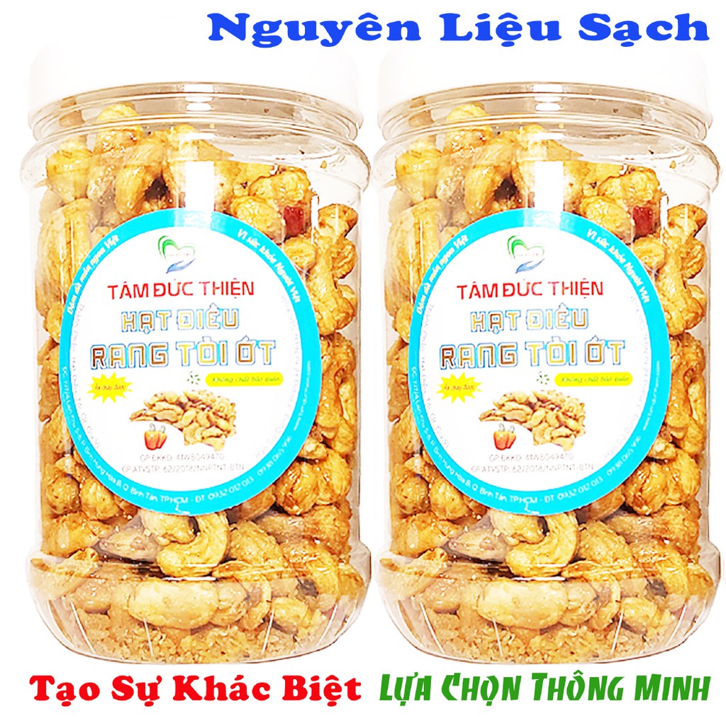 Combo 2 Hạt Điều Rang Tỏi Ớt[Nguyên Liệu Sạch]Tâm Đức Thiện (2 x Hộp 250GR)