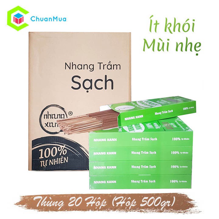 Combo 20 Hộp Nhang Xanh Trầm Sạch lên sóng VTV1 (100% Tự Nhiên, GIÁ SỈ, Nhang đốt hàng ngày, An Toàn Sức Khoẻ,...)