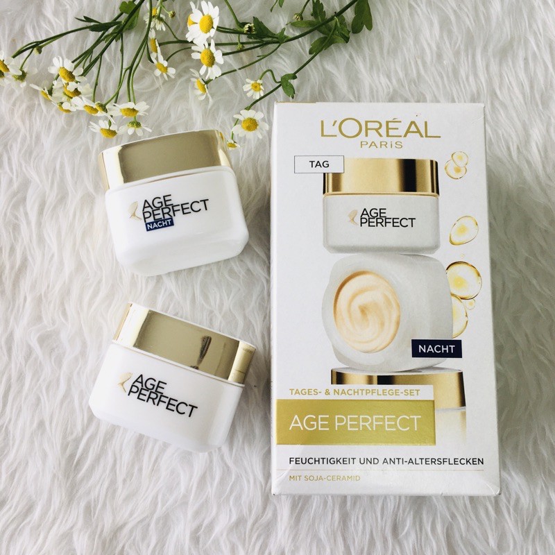 Set kem dưỡng L’oreal Age Perfect ngày đêm 50t++