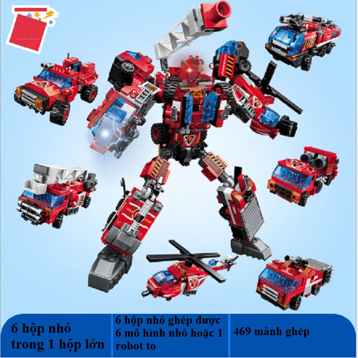 Bộ lắp ráp 6 in 1 Qmjm mô hình robot 1416