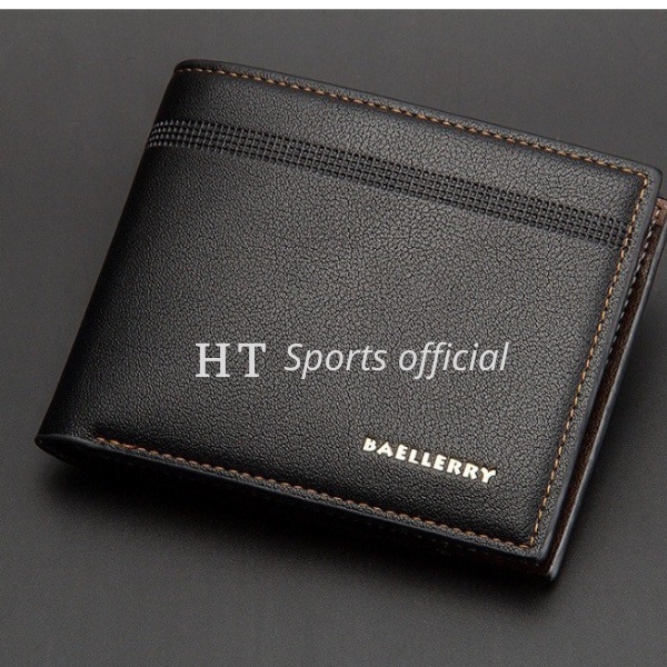 Bóp ví nam gập đôi Baellerry HT Sports da Pu siêu bền nhiều ngăn đựng tiền, thẻ siêu tiện lợi
