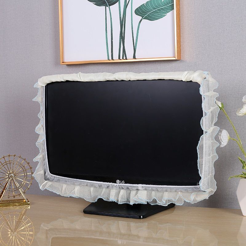 Vải Che Máy Tính. Tấm Vải Ren Bọc Màn Hình Máy Tính 22-inch Chống Bụi Tiện Dụng