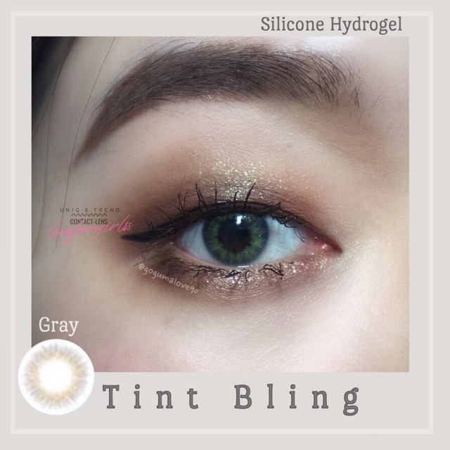 <Sẵn cận lệch 0,5-4,5 độ> Kính áp tròng TINT BLING GRAY - Silicone Hydrogel của Lenstown (Hsd 3 tháng)