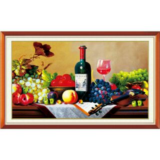 Tranh thêu tĩnh vật hoa quả a1136 kích thước :64×40cm