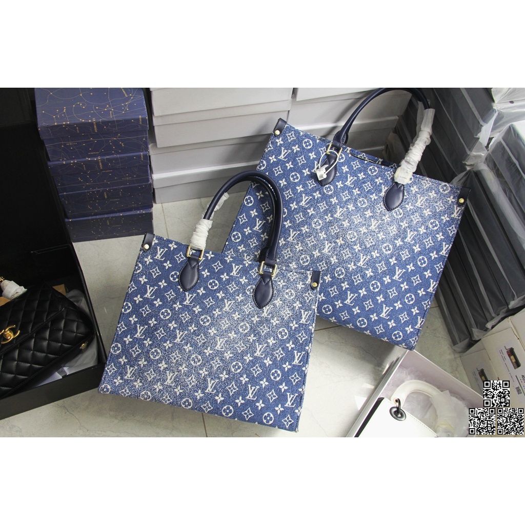 Túi Tote Book Denim Lvi Xanh Công Sở Dáng 2022 Size 36 Hàng Sẵn Hình Thật Shop Chụp
