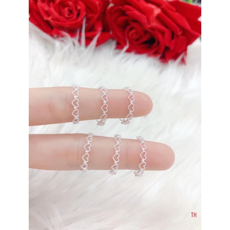 Nhẫn nữ trái tim tình yêu, chuẩn bạc ta ( ảnh thật )
