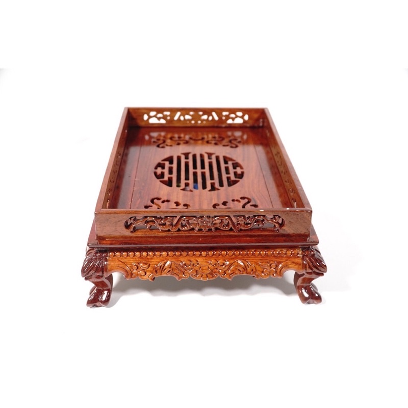 Khay Trà Chân Quỳ gỗ Hương hoạ tiết cổ điển cao cấp