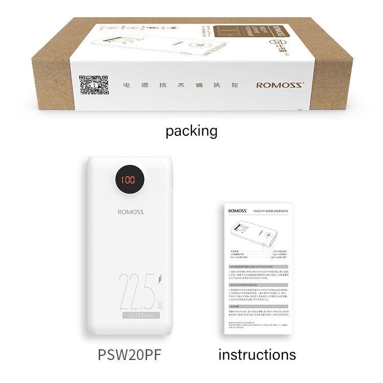 Pin sạc dự phòng RO-MOSS 20000mAh 22.5w - Hàng chính hãng