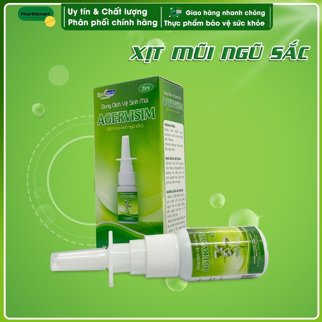 Hỗ Trợ Các Triệu Chứng Về Sổ Mũi Viêm Xoang - Xịt Mũi Ngũ Sắc Agervisim
