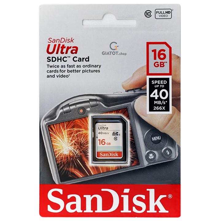 Thẻ Nhớ SD SanDisk Ultra Class 10 16GB - 48MB/s - Hàng Chính Hãng
