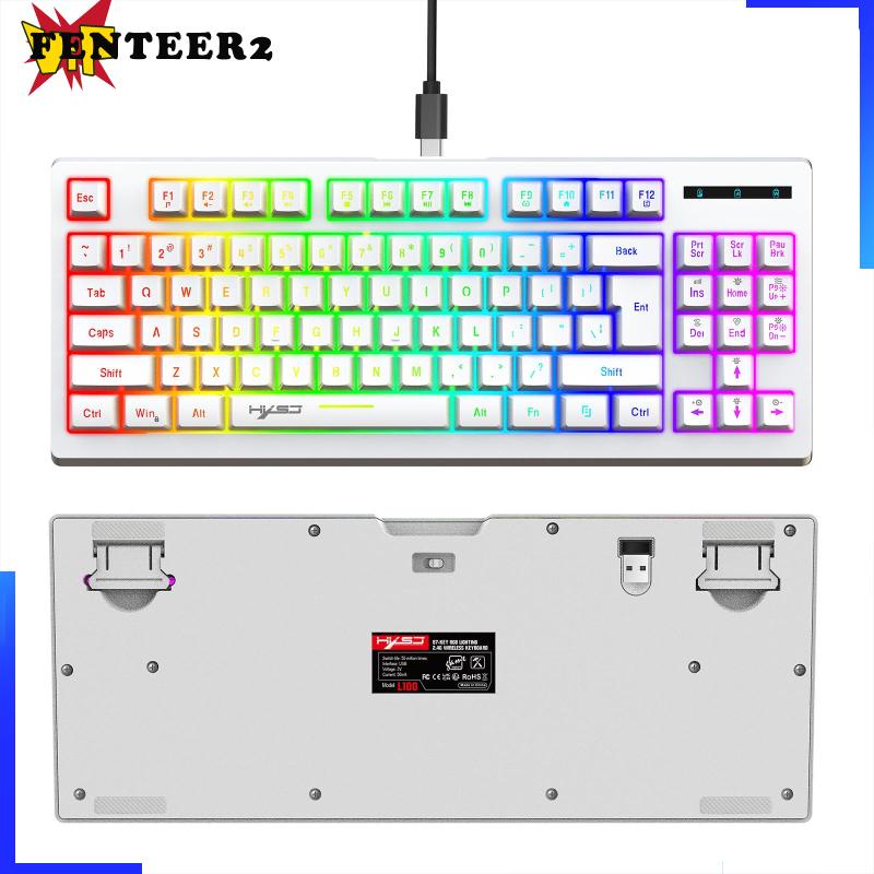 Bàn PhíM Cơ Không Dây 87 Phím 2.4G, TíCh HợP ĐèN NềN RGB