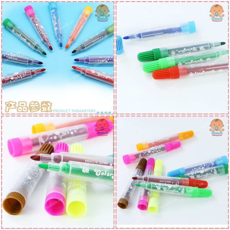 Bút Dạ Màu Tập Tô Cho Bé Bộ 24 Màu An Toàn Không Độc Hại MS94 - DC7