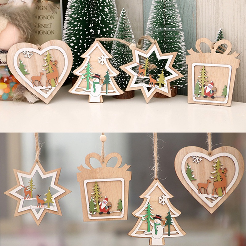 Phụ kiện treo trang trí Giáng sinh hình ngôi sao và bông tuyết