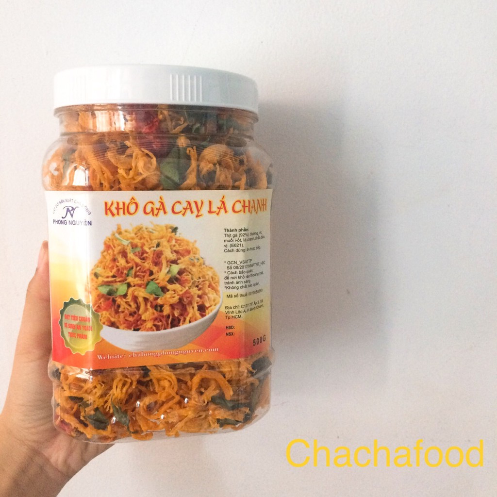 500g Khô gà Khô gà xé cay Khô gà lá chanh