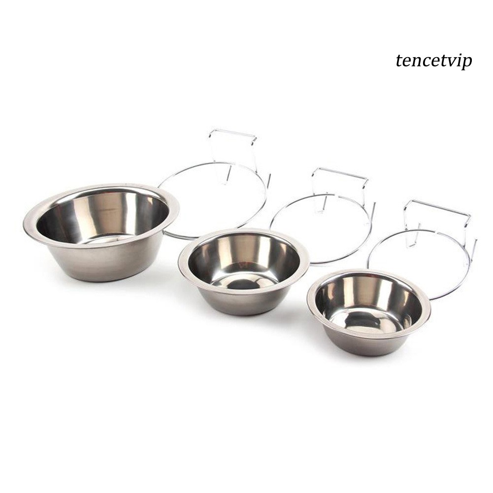 Tô đựng thức ăn bằng thép không gỉ có móc treo bền bỉ tiện dụng cho thú cưng
