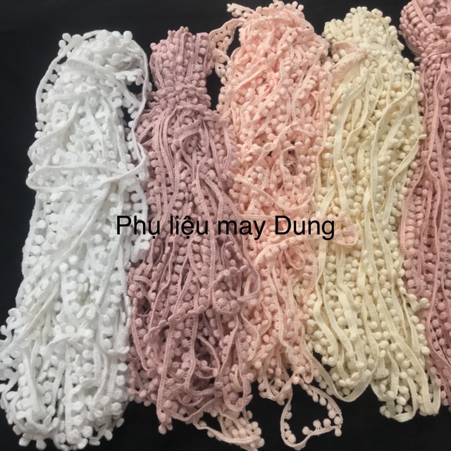 Ren viền cotton bảng 1cm ren dây bi