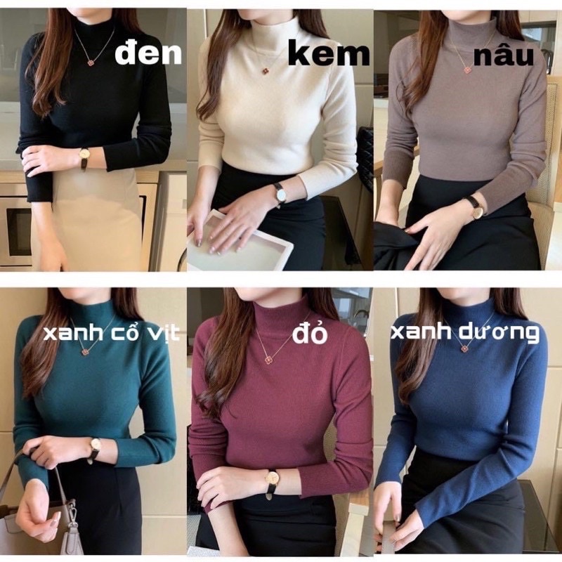 Áo len cổ lọ đủ màu đủ size