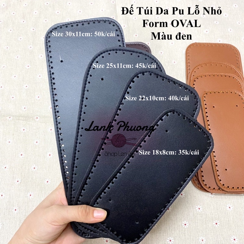 Đế Túi Da Pu Lỗ Nhỏ Đục Sẵn, Form OVAL (nhiều kích thước)