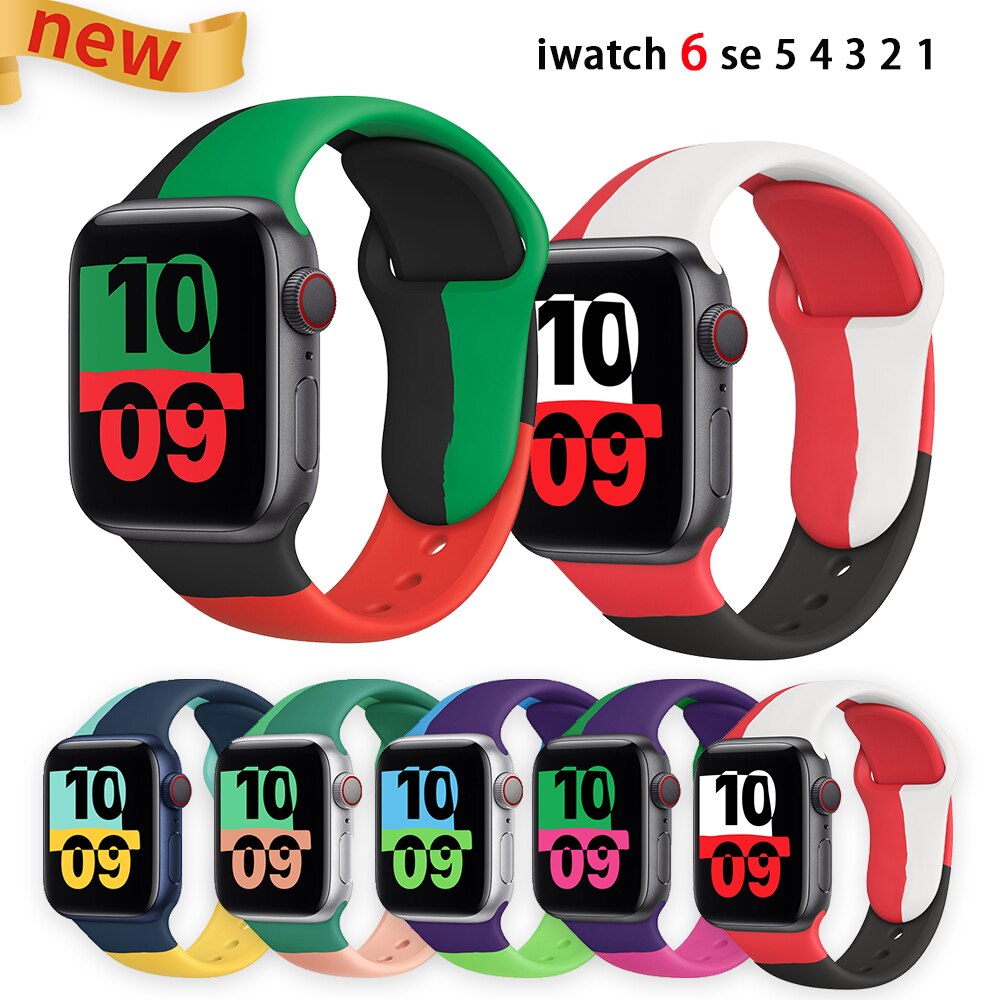 Dây Đeo Silicone Cho Đồng Hồ Apple Watch Series 6 Se 5 4 3 2 1 44mm