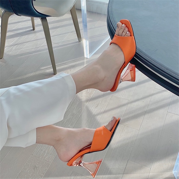 Giày Cao Gót Nữ Bằng Da Nhiều Màu Sắc 3.35 Inch Gót Cao Size Lớn 35-42