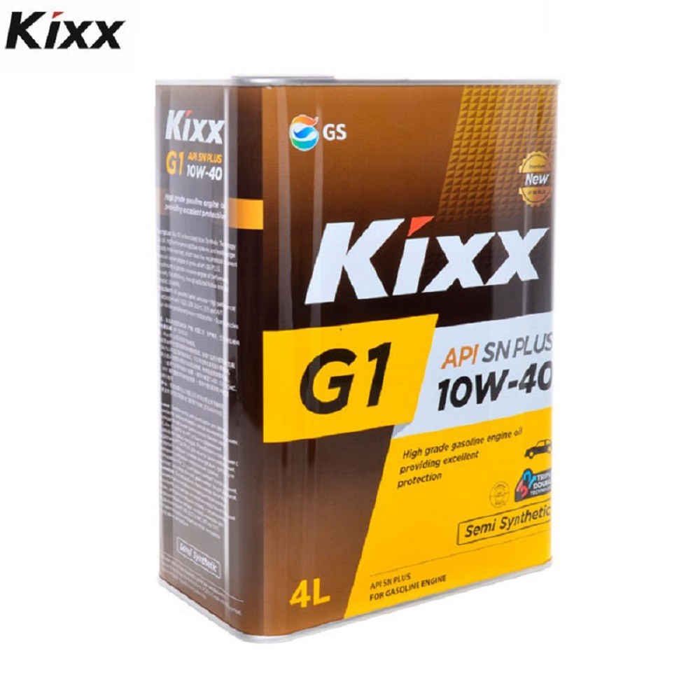 Dầu Nhớt Kixx G1 10W40 API SN PULSS 4Lít thùng thiếc công nghệ Triple Double dành cho các dòng xe ô tô chạy máy xăng.