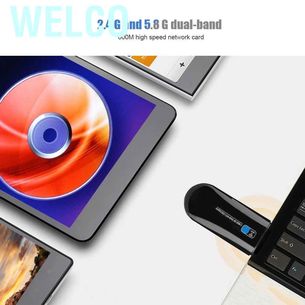 Welco W67S USB Network Card Wireless WIFI Adapter Compatible with Bluetooth 4.0 for Computer Connection