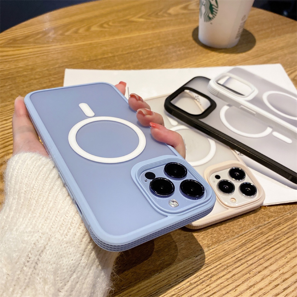 Ốp Điện Thoại Cứng Nhám Trong Suốt Chống Sốc Chống Rơi Có Nam Châm Cho iPhone 14 Pro Max 13 Pro Max 12 Pro Max 11 Pro Max