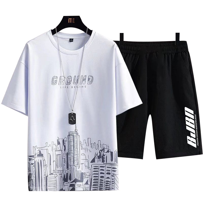 Đồ bộ nam  phối chữ begins ground quần + áo phối thành phố dubai cực đẹp, thun mè thái co giãn 4 chiều mặc mát