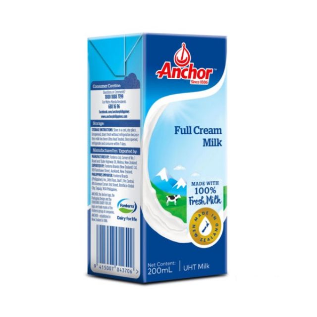 SỮA TƯƠI ANCHOR NGUYÊN KEM THÙNG 24 HỘP 200ML date 2021