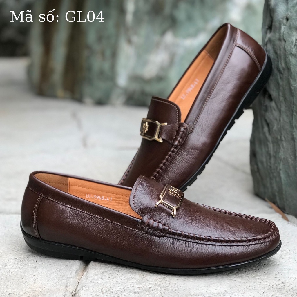 Giày lười nam Alo Davin Da Bò Cao Cấp GL04