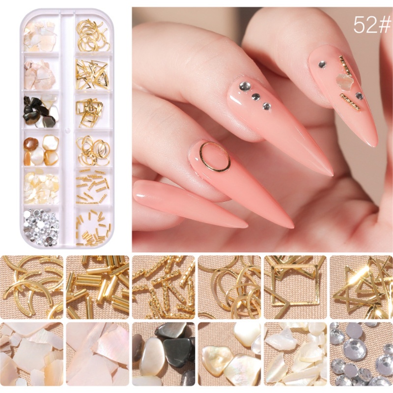 Hộp Phụ Kiện Trang Trí Móng Tay Lấp Lánh Xinh Xắn