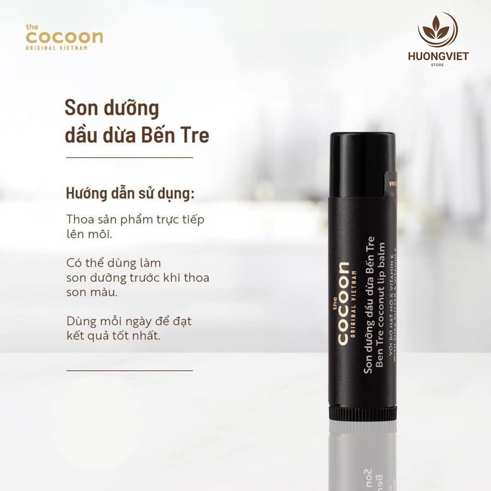 Son Dưỡng Ẩm Môi Dầu Dừa The Cocoon Việt Nam Chính Hãng Son Mini Chống Lão Hóa Hồng Môi Không Màu Giá Rẻ