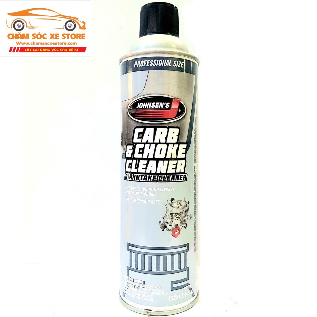 Chai xịt súc rửa, vệ sinh bình xăng con Johnsen’s Carb Cleaner 461g chamsocxestore