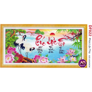 Tranh Đính Đá ABC 3D Phúc Như Đông Hải, Lộc Tấn Vinh Hoa ,Thọ Tỷ Nam Sơn DF022 (KHÁCH TỰ ĐÍNH) kt:100X50CM