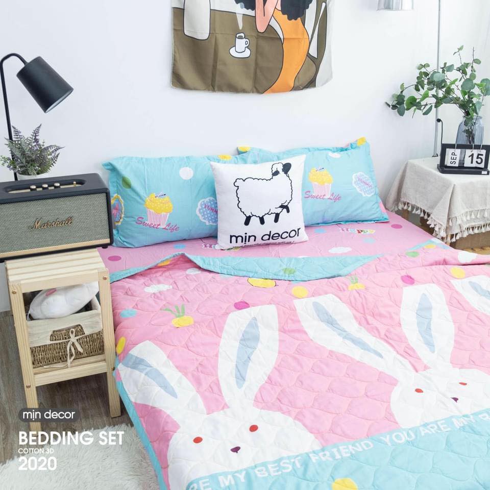 Mền hè ga gối trần bông gòn siêu xinh Mẫu đẹp (Có phân loại chọn mẫu )