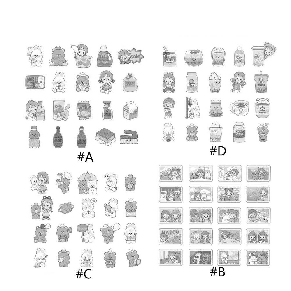 Nhãn Dán PET Mini Dễ Thương Dùng Trang Trí Sổ Tay / Nhật Ký DIY