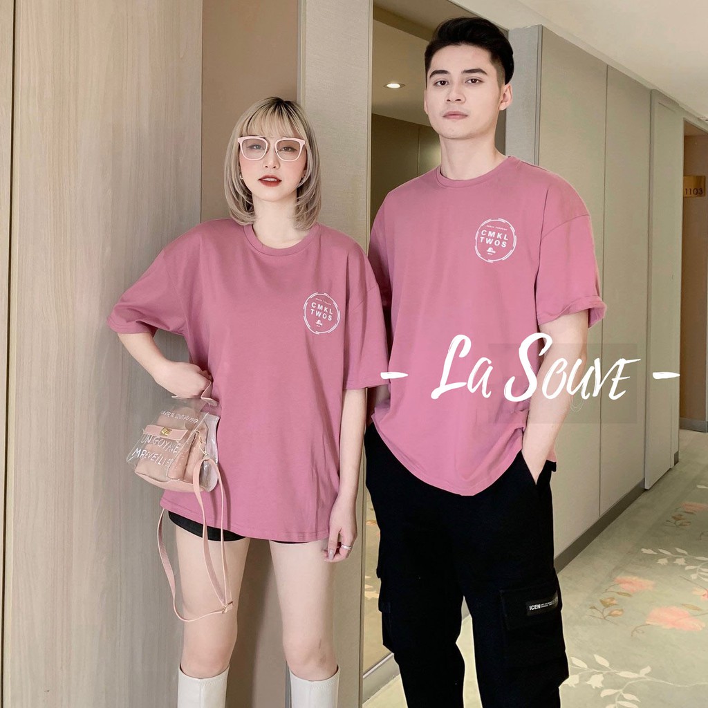 Áo thun tay lỡ nam nữ Unisex LA SOAVE màu hồng form rộng dáng Ulzzang cho cặp đôi đang yêu - Trendy 2021