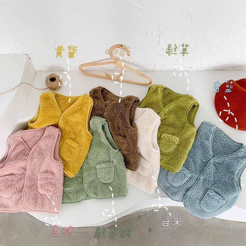 Áo Khoác Không Tay Màu Trơn Thời Trang Mùa Đông Hàn Quốc Cho Bé