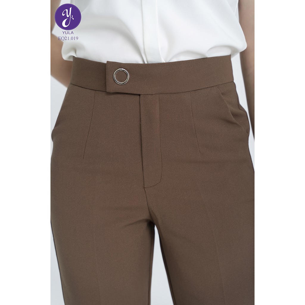Quần Tây Nữ Khuy Tròn Trẻ Trung Phom Âu Baggy Công Sở Dáng Lửng Lệch Gấu Q21.04 | BigBuy360 - bigbuy360.vn